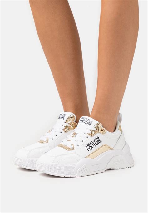 versace trainers white and gold